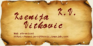 Ksenija Vitković vizit kartica